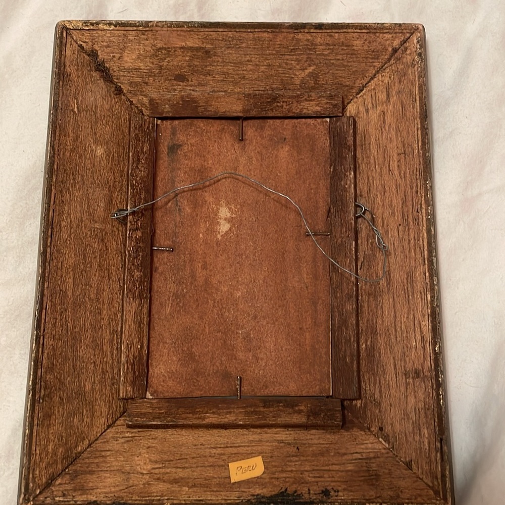 Vintage Ornate Gold and Blue Mirror Frame - Picture 7 of 10